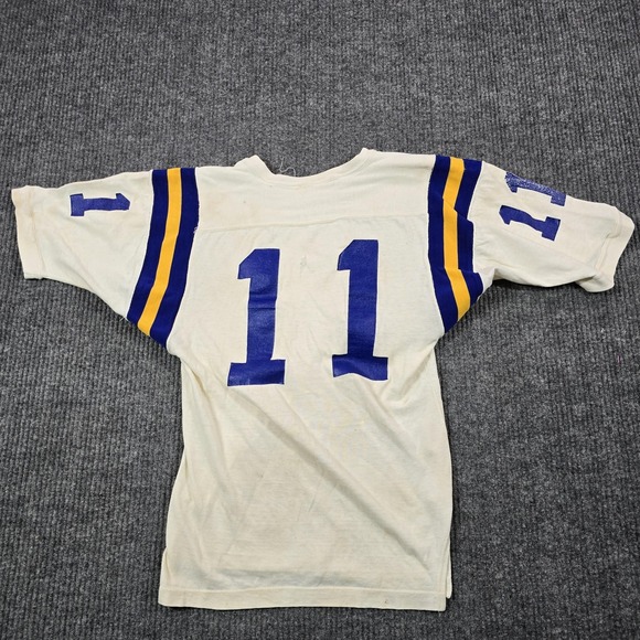 Vintage Russell Southern Football Shirt Mens 36 White Blue 11 Made USA 60s